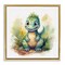 Stupell Industries Crafty Smiling Dinosaur Floating Frame, design by Steve Hunziker